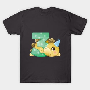 3rd Birthday Cute Little Dinosaur T-Shirt